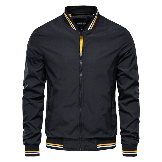 Men's Striped Trim Zip-Up Jacket