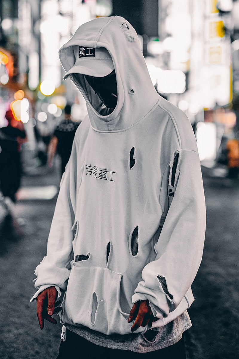 Men’s Ripped Hoodie – Fall Streetwear Hip-Hop Style