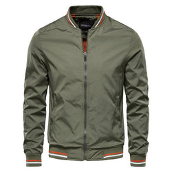 Men's Striped Trim Zip-Up Jacket