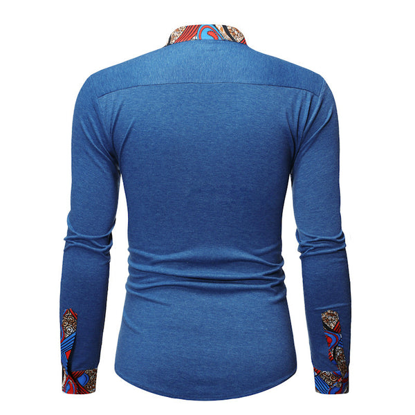 Men’s African Print Fashion Shirt – Bold & Stylish Cross-Border Design