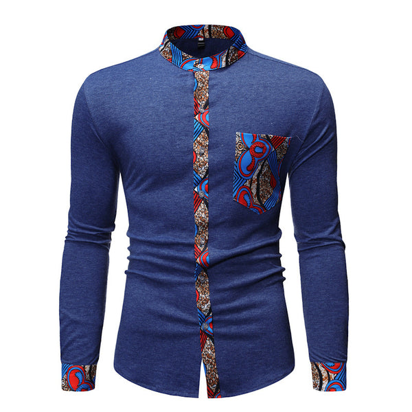 Men’s African Print Fashion Shirt – Bold & Stylish Cross-Border Design