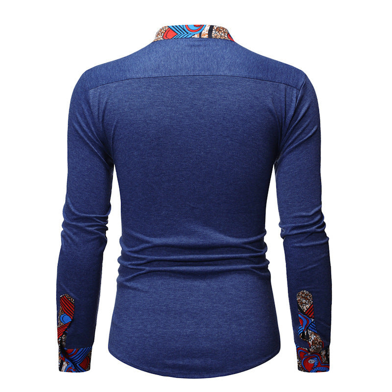 Men’s African Print Fashion Shirt – Bold & Stylish Cross-Border Design