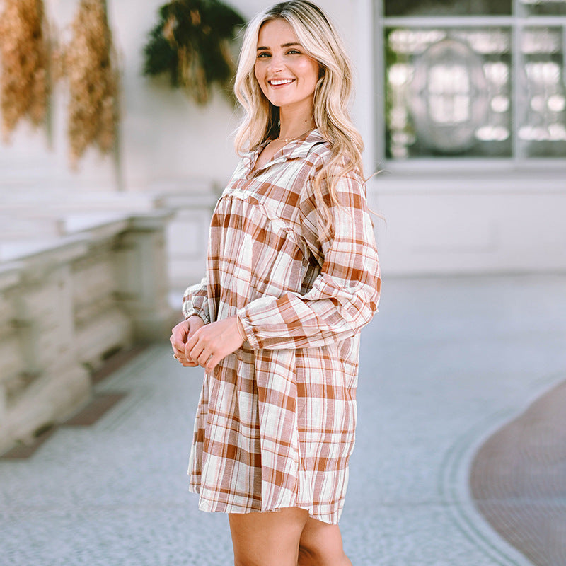 Women's Fall Plaid Dress
