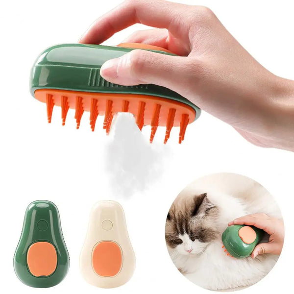 Electric Self-Cleaning Grooming Brush with Soothing Steam & Massage