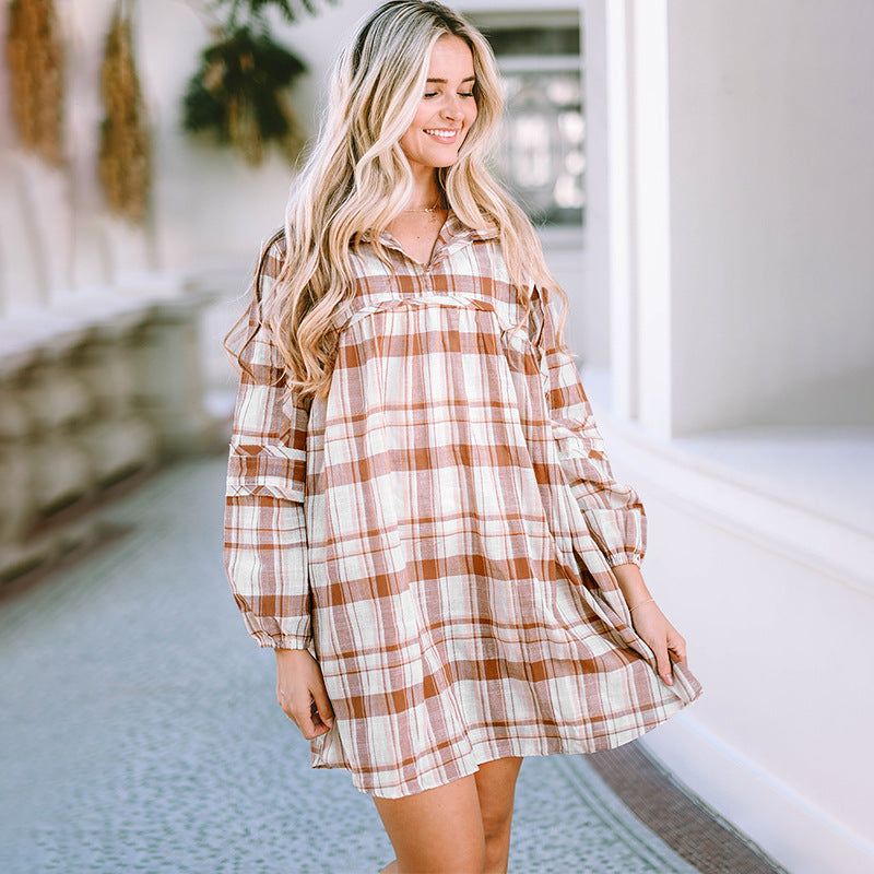 Women's Fall Plaid Dress