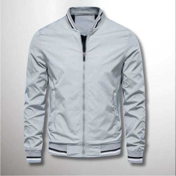 Men's Striped Trim Zip-Up Jacket