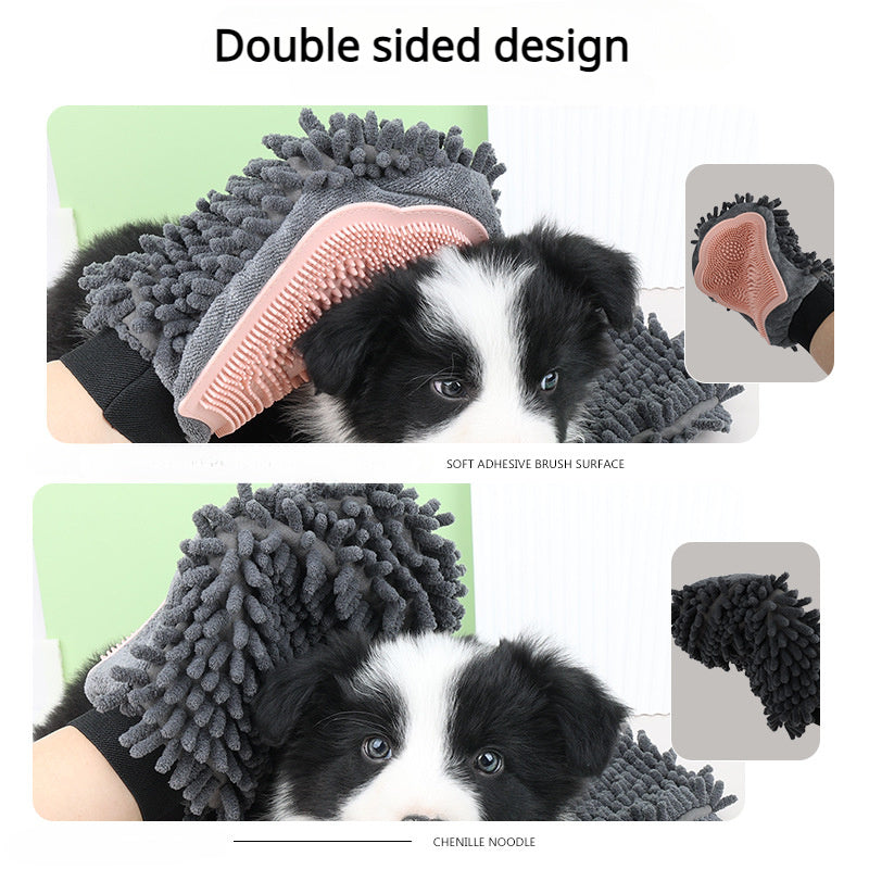 2-in-1 Pet Bathing & Massage Glove – Dual-Sided Brush for Dogs & Cats