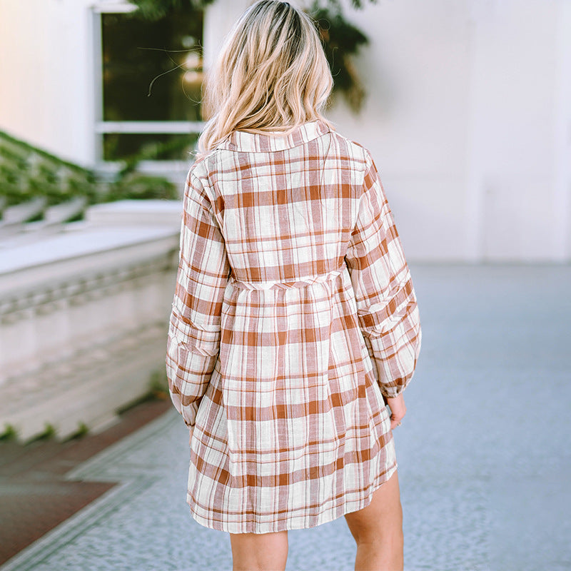 Women's Fall Plaid Dress
