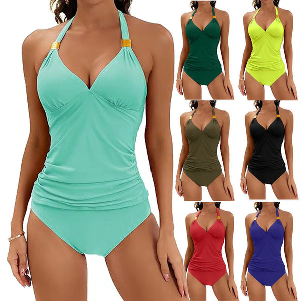 2pcs Solid Color Bikini