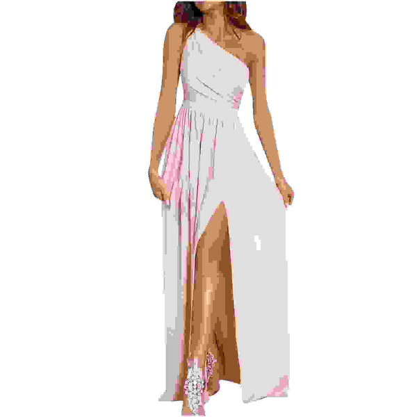 Formal Dresses for Women plus Size Women'S Summer Dresses Clearance, Sleeveless One Shoulder Smocking Sexy Long Party Club Dresses, Sizes S-2XL
