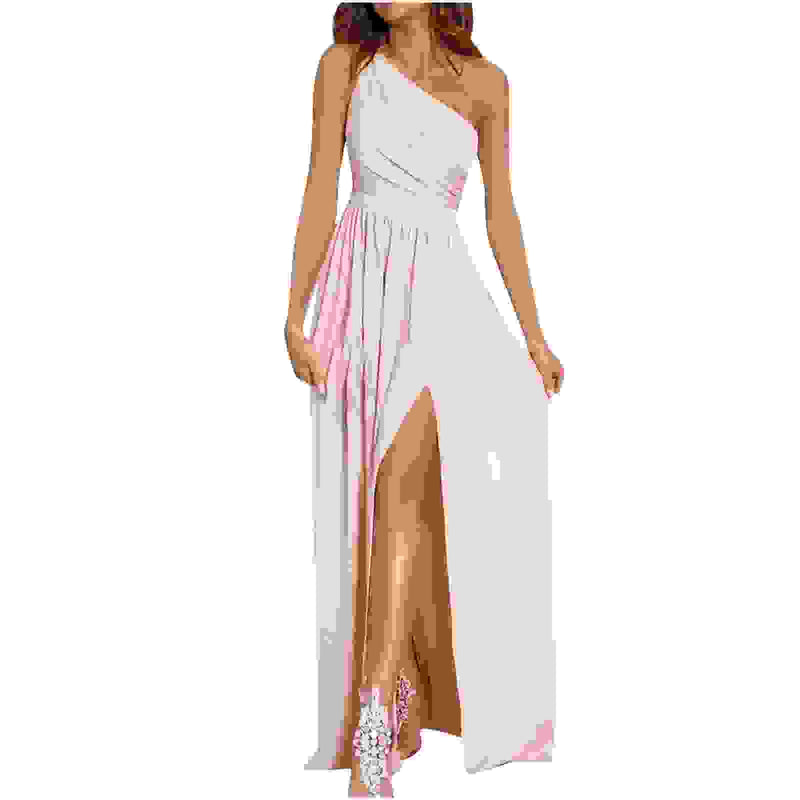 Formal Dresses for Women plus Size Women'S Summer Dresses Clearance, Sleeveless One Shoulder Smocking Sexy Long Party Club Dresses, Sizes S-2XL