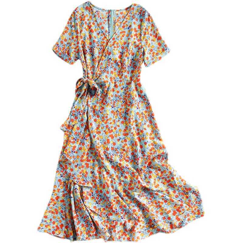 Modelyn Women's Elegant Woven Floral Print Square Neck Cinched Waist Bodycon Slit Dress

