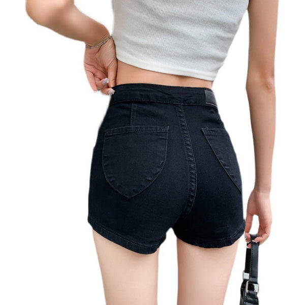 G536SHP Plus Size Butt Lifting Levanta Cola High Waist Denim Shorts in Black Size 26 *** Click for Special Deals