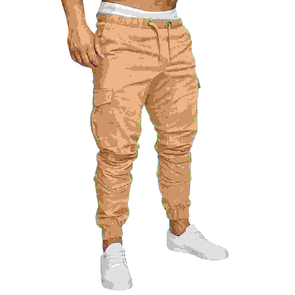 Mens Fashion Joggers Sports Pants Casual Cotton Cargo Pants Gym Sweatpants Trousers Mens Long Pants with Pocket on Clearance