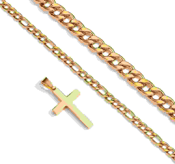 Layered Gold Cross Necklaces for Men Stainless Steel Cuban Curb Link Figaro Pendant Chain Necklaces Set Graduation Father'S Day Jewelry Gifts Ideas Dad Husband Son Teen Teenage Age