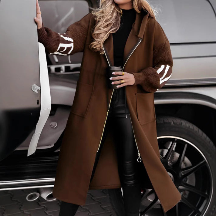 Fall/Winter Hooded Trench Coat for Women