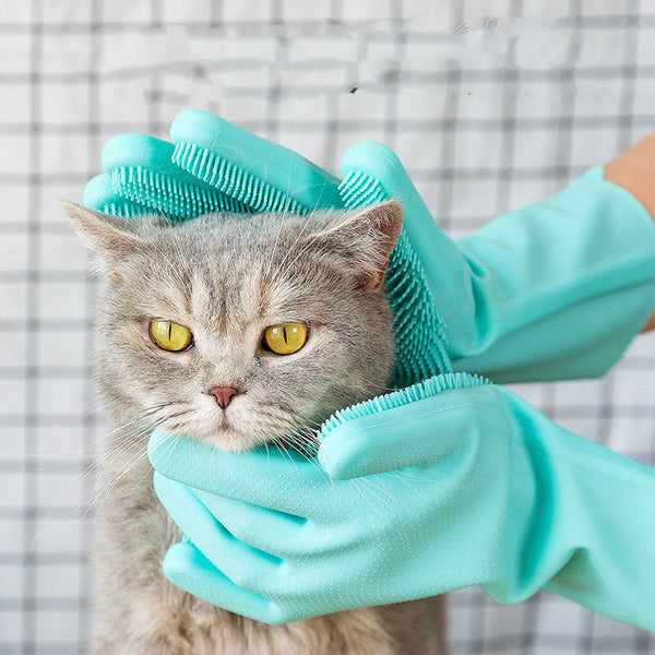 Silicone Dog & Cat Grooming Comb Gloves