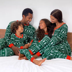 Matching Green and White Christmas Pajamas