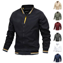 Men's Striped Trim Zip-Up Jacket