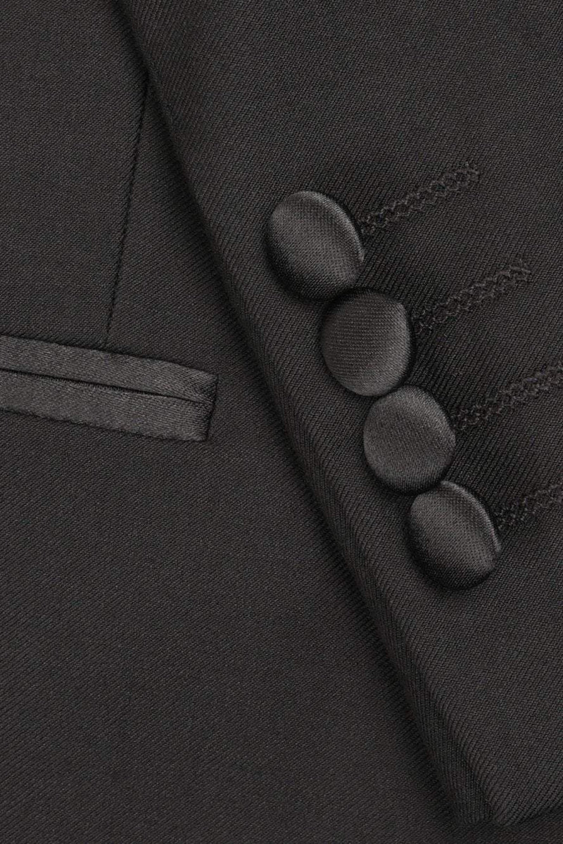 "Milan" Black Tuxedo Jacket Peak (Separates)-2